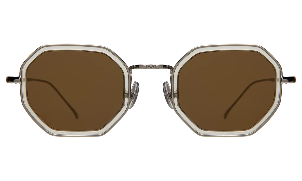 ILLESTEVA DYLAN TATE CHAMPAGNE/SILVER W/ BROWN FLAT LENSES