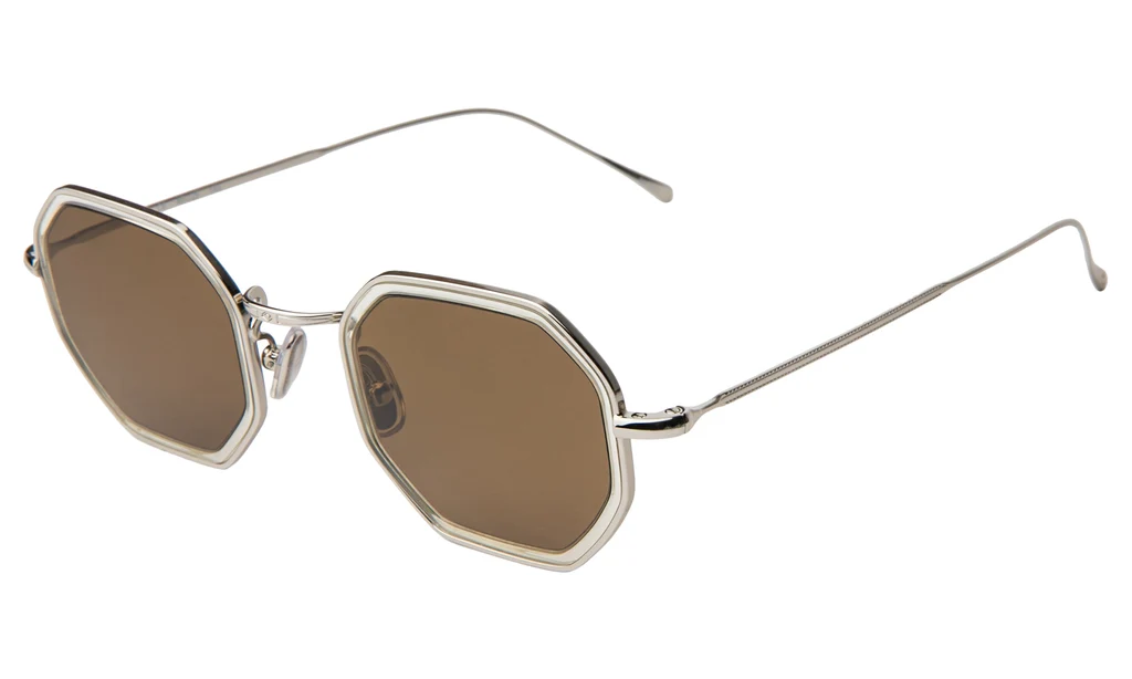 ILLESTEVA DYLAN TATE CHAMPAGNE/SILVER W/ BROWN FLAT LENSES