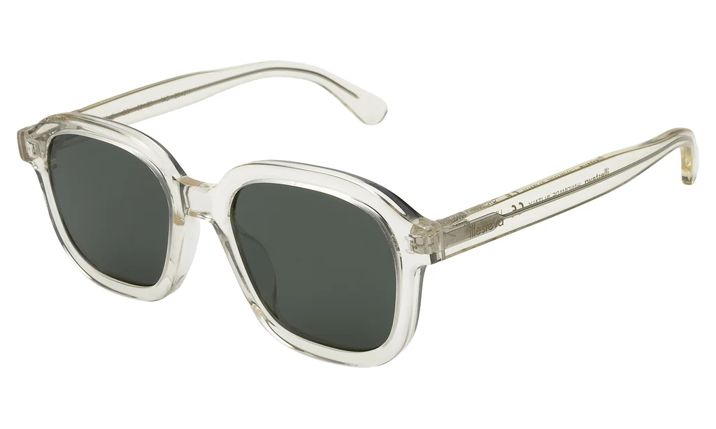 ILLESTEVA BOGOTA E CHAMPAGNE W/ OLIVE FLAT LENSES