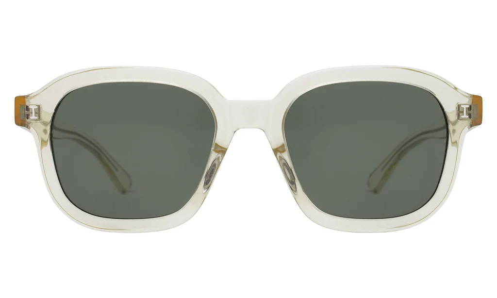 ILLESTEVA BOGOTA E CHAMPAGNE W/ OLIVE FLAT LENSES