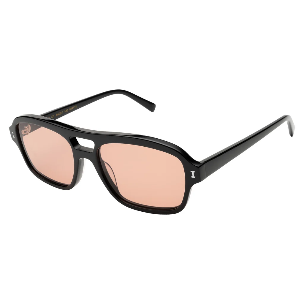 ILLESTEVA QUEENS BLACK W/ SUNSET FLAT LENSES