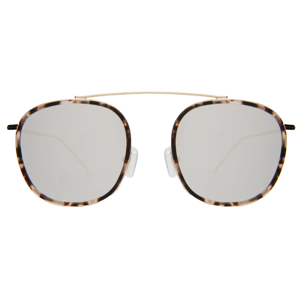 ILLESTEVA MYKONOS ACE WHITE TORTOISE / GOLD / SILVER FLAT MIRROR