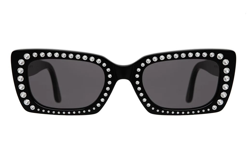 ILLESTEVA WILSON CRYSTAL BLACK W/ SILVER SWAROVSKI CRYSTALS