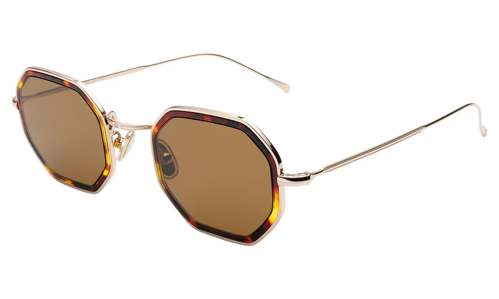 ILLESTEVA DYLAN TATE STAR TORTOISE/GOLD W/ BROWN FLAT LENSES